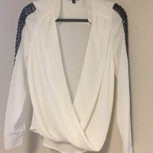 Drape front blouse